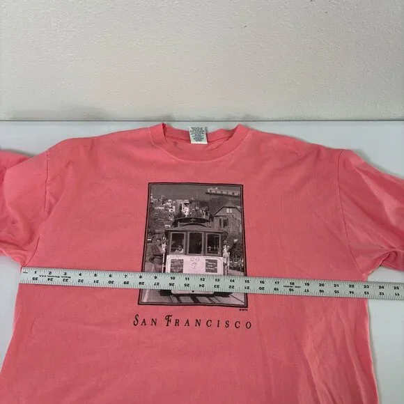 TSC West Heavy Weight T Shirt San Francisco Cable Car Size XL Pink Cotton - Picture 8 of 11